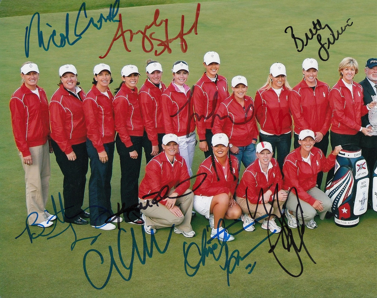 2009 SOLHEIM CUP *TEAM USA* GROUP signed 8X10 photo W/COA Michelle Wie 9 Autos
