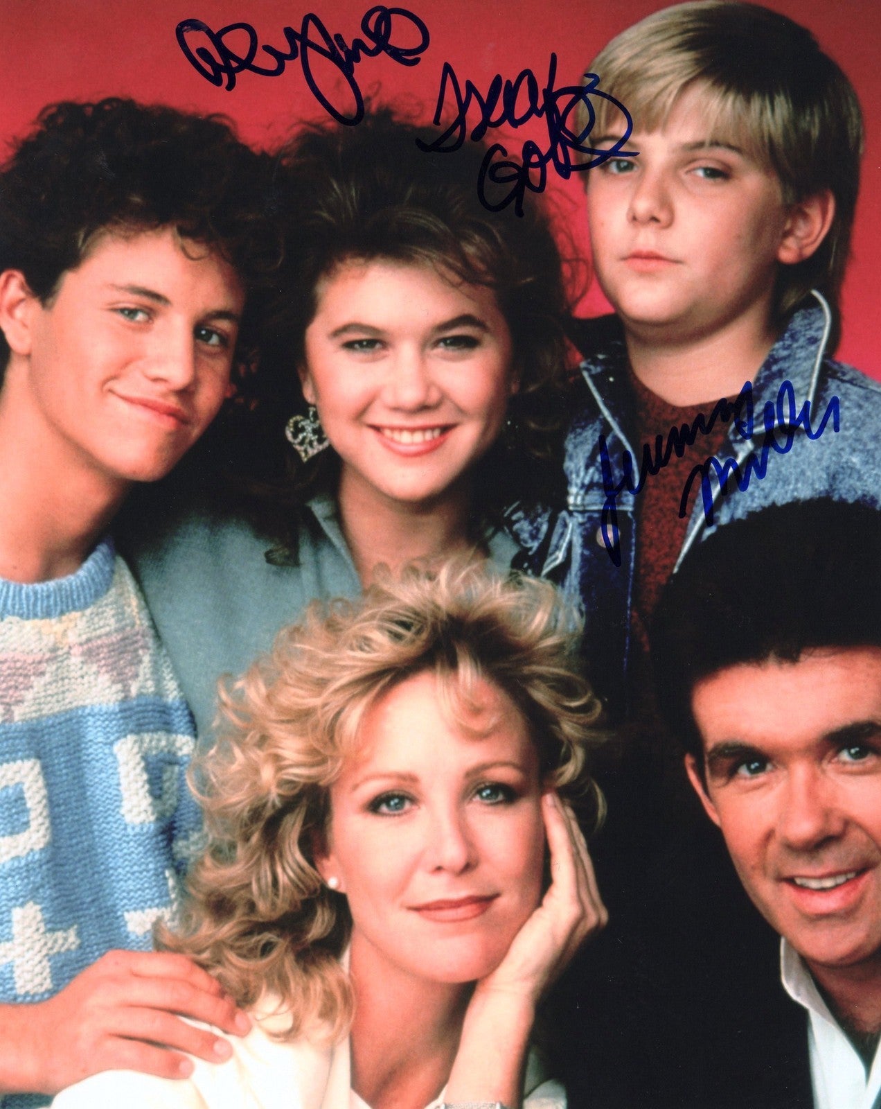 Alan Thicke & Tracey Gold, Jeremy Miller signed 8x10 Photo w/COA Growing Pains