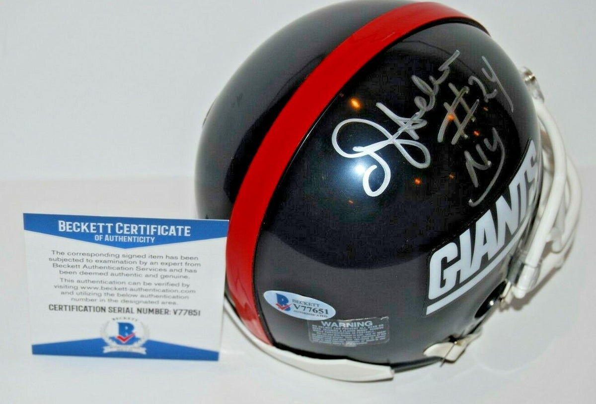 OTTIS O.J. ANDERSON signed (NEW YORK GIANTS) mini football helmet BECKETT V77651