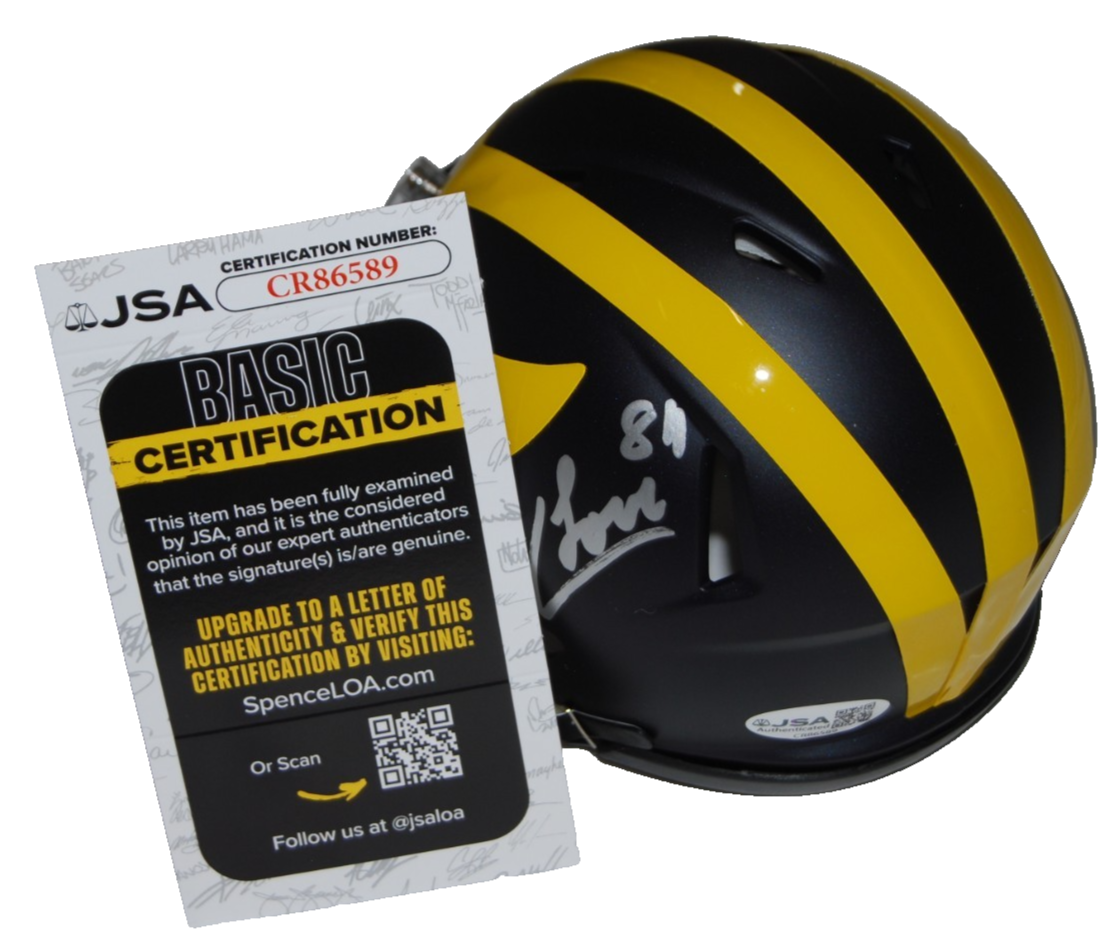 COLSTON LOVELAND signed (MICHIGAN WOLVERINES) mini football helmet JSA CR86589