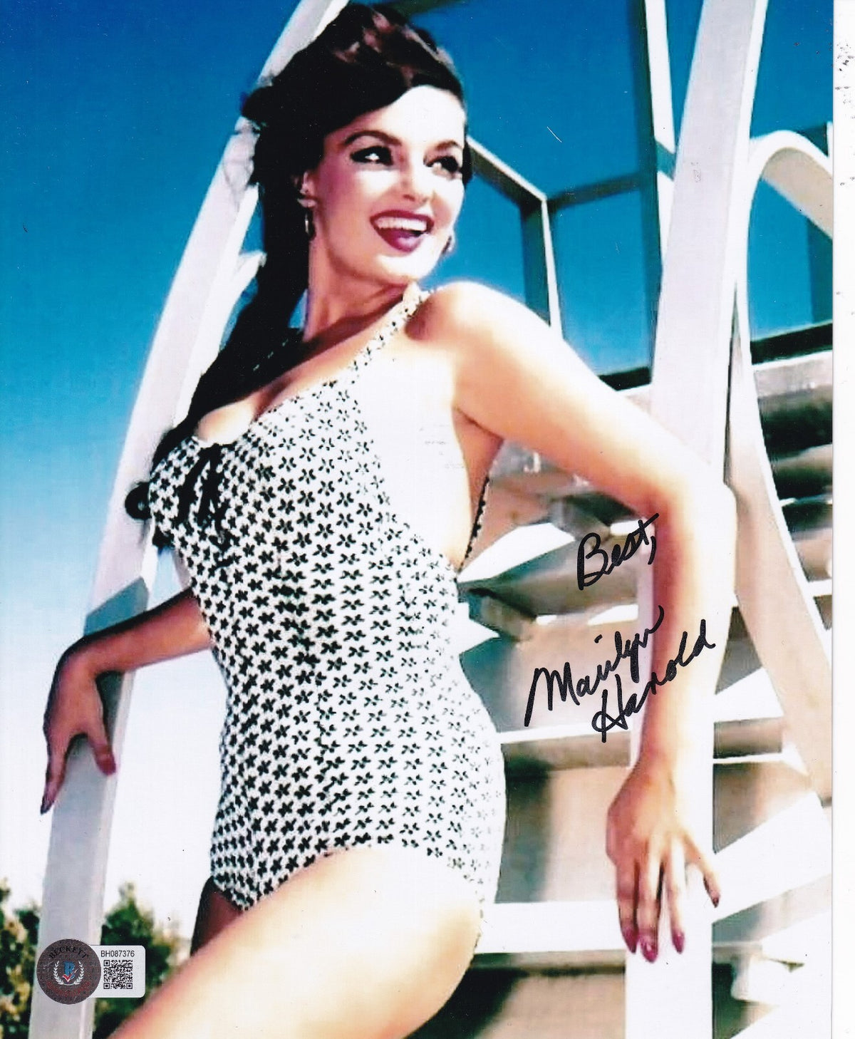 MARILYN HANOLD signed (FRANKENSTEIN) Movie actress 8X10 photo BECKETT BH087376