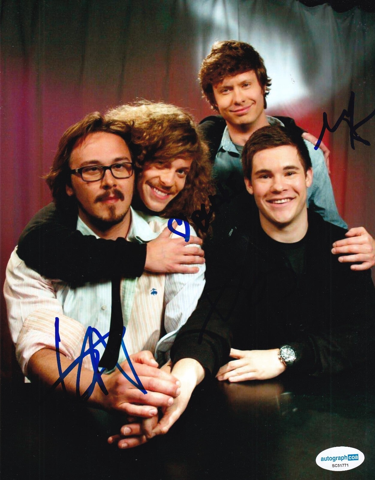WORKAHOLICS cast signed 8X10 PHOTO Blake, Adam, Anders 8X10 photo ACOA SC51771