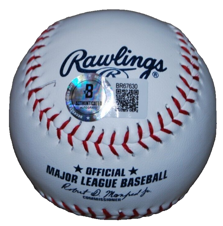 JUSTIN STEELE signed (CHICAGO CUBS) MLB logo baseball BECKETT BAS BR67630
