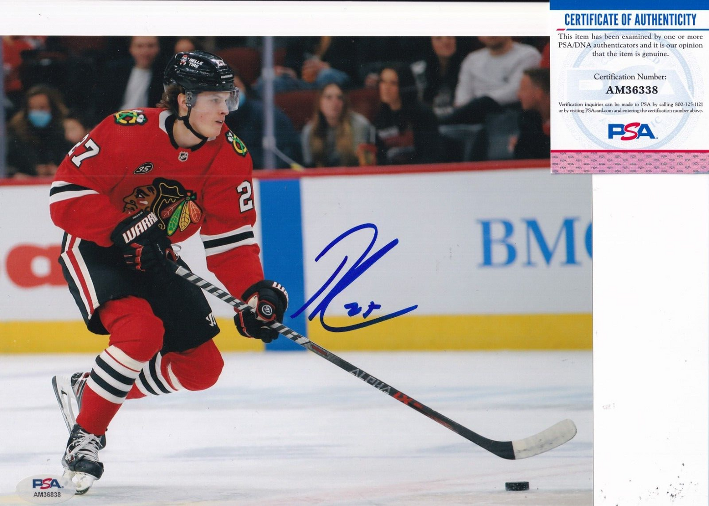 LUKAS REICHEL signed (CHICAGO BLACKHAWKS) autograph HOCKEY 8X10 PSA/DNA AM36838