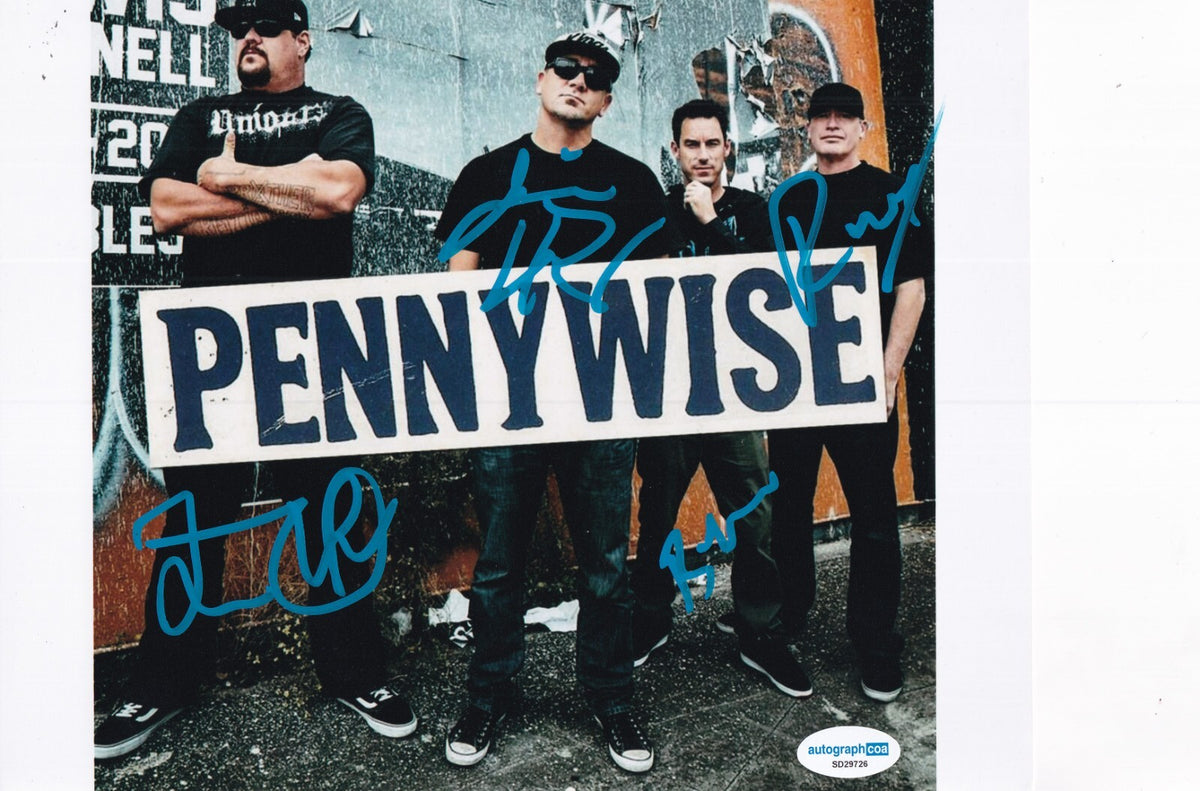 PENNYWISE group signed Music 8X10 photo *Jim Lindberg* by all 4 ACOA SD29726