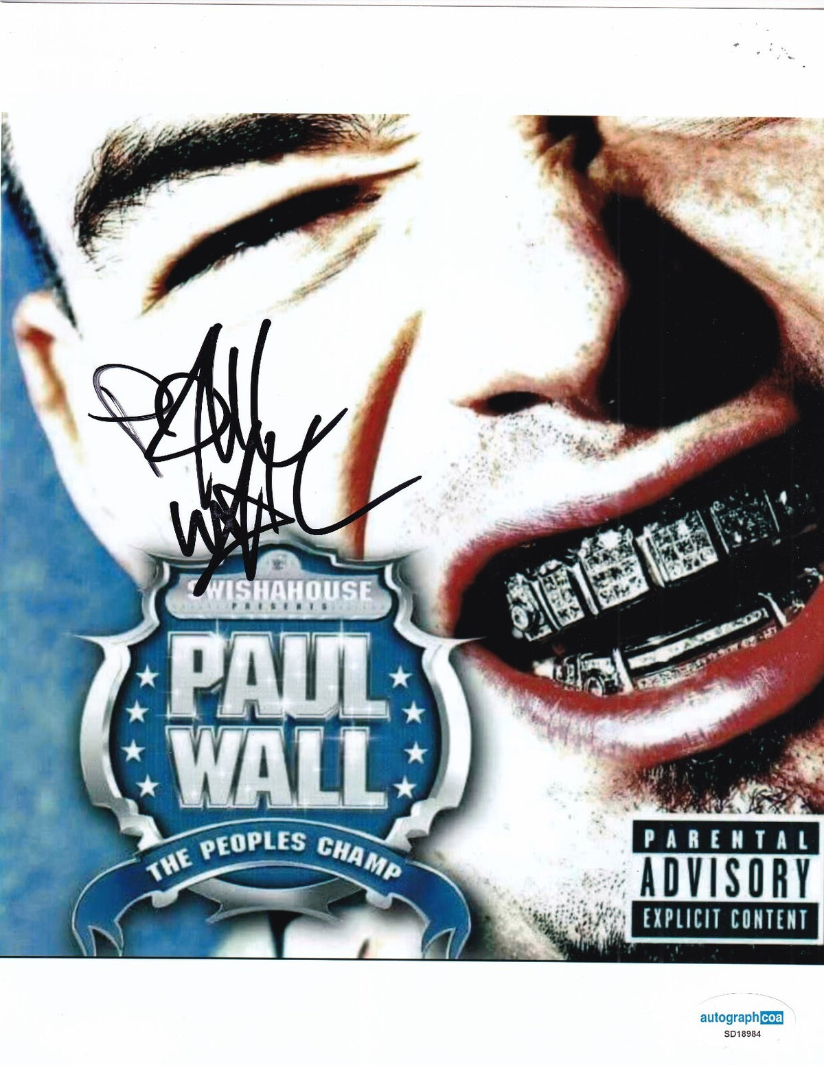 PAUL WALL signed (THE PEOPLES CHAMP) Rapper music 8X10 photo ACOA SD18984