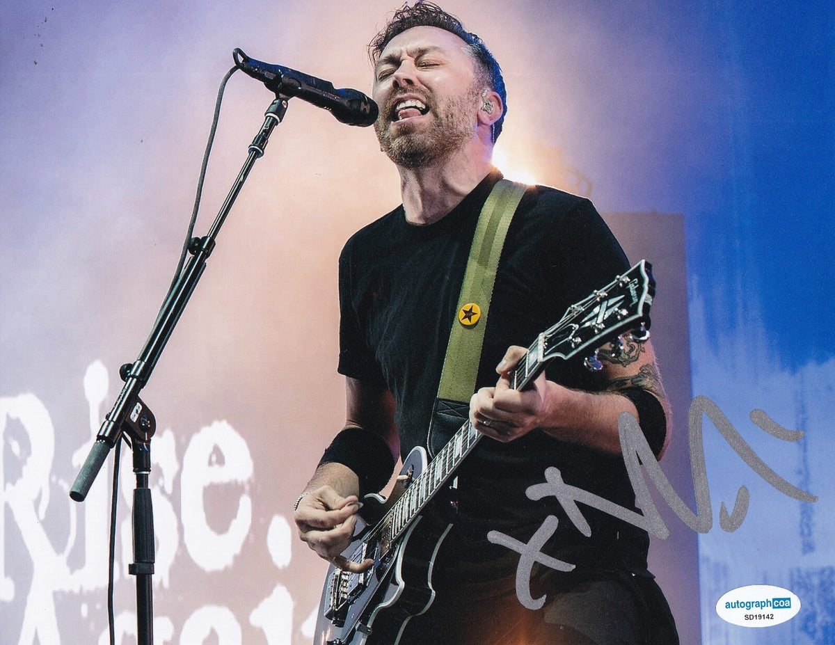 TIM MCILRATH signed (RISE AGAINST) Lead Singer Music 8X10 photo ACOA SD19142
