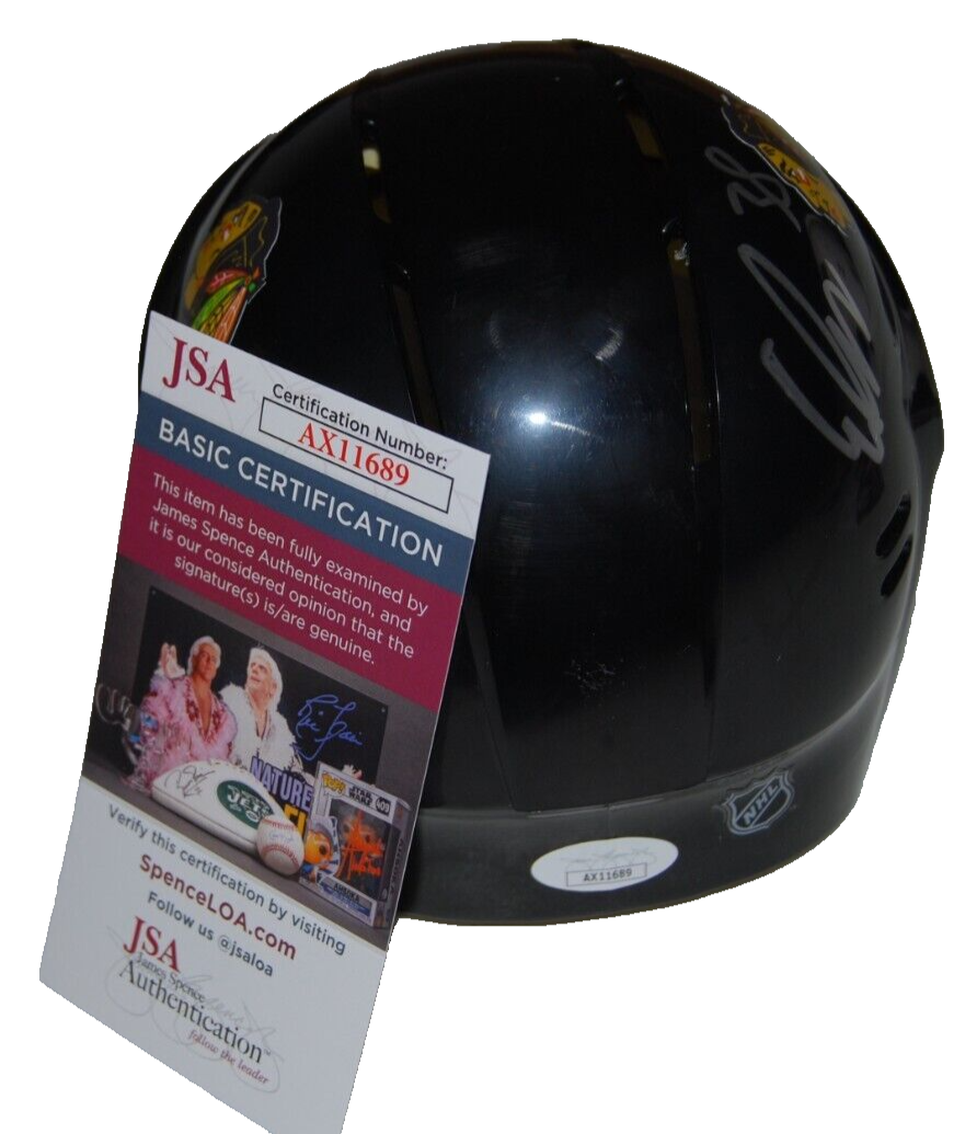 COLTON DACH signed (CHICAGO BLACKHAWKS) Mini Hockey Helmet JSA COA AX11689