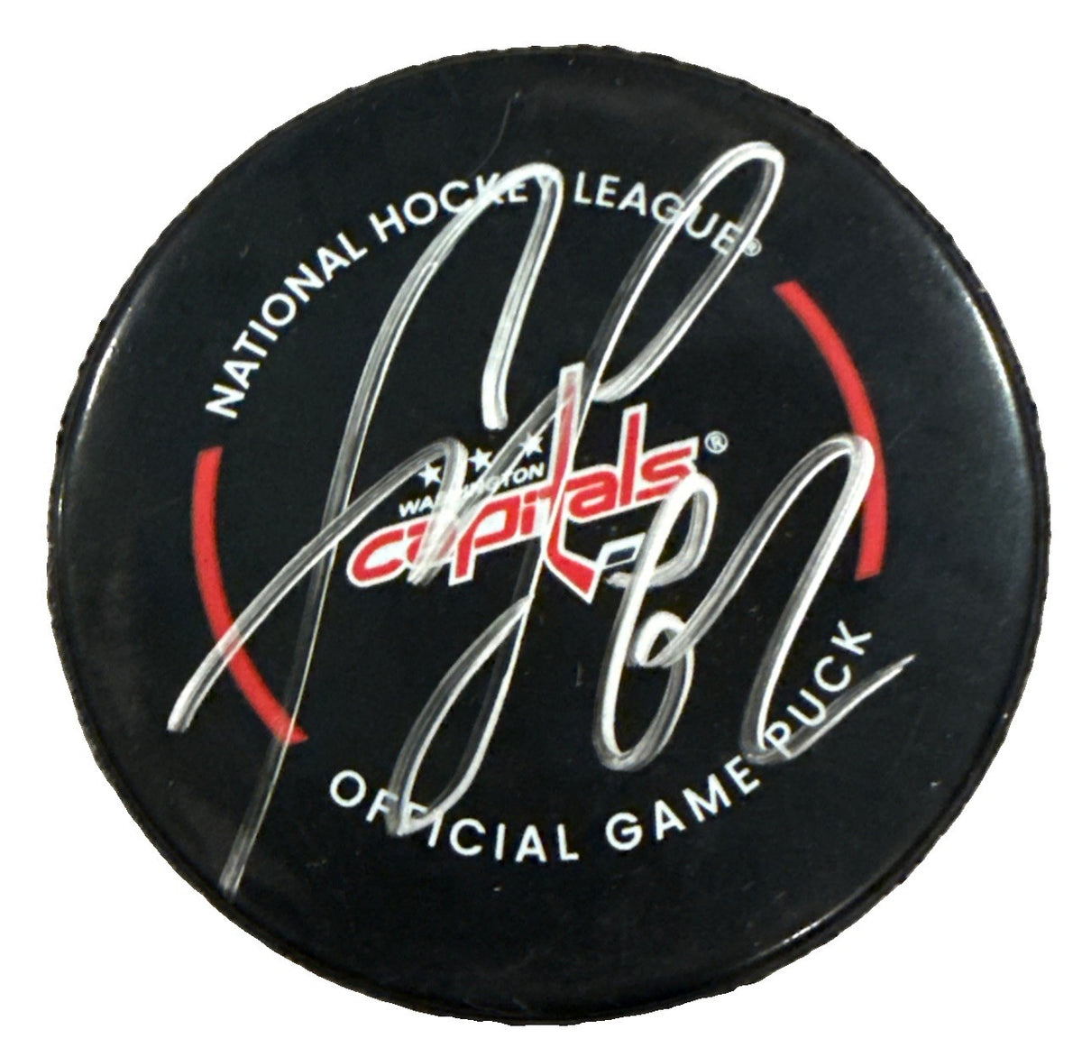 ILYA PROTAS signed (WASHINGTON CAPITALS) Official Game Hockey puck JSA CM05072