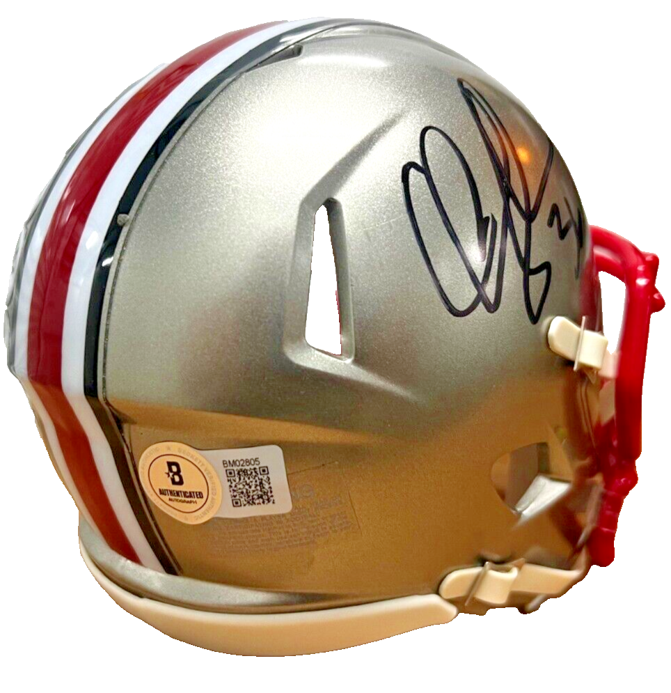 CHRIS SPIELMAN signed (OHIO STATE BUCKEYES) mini football helmet BECKETT BM02805