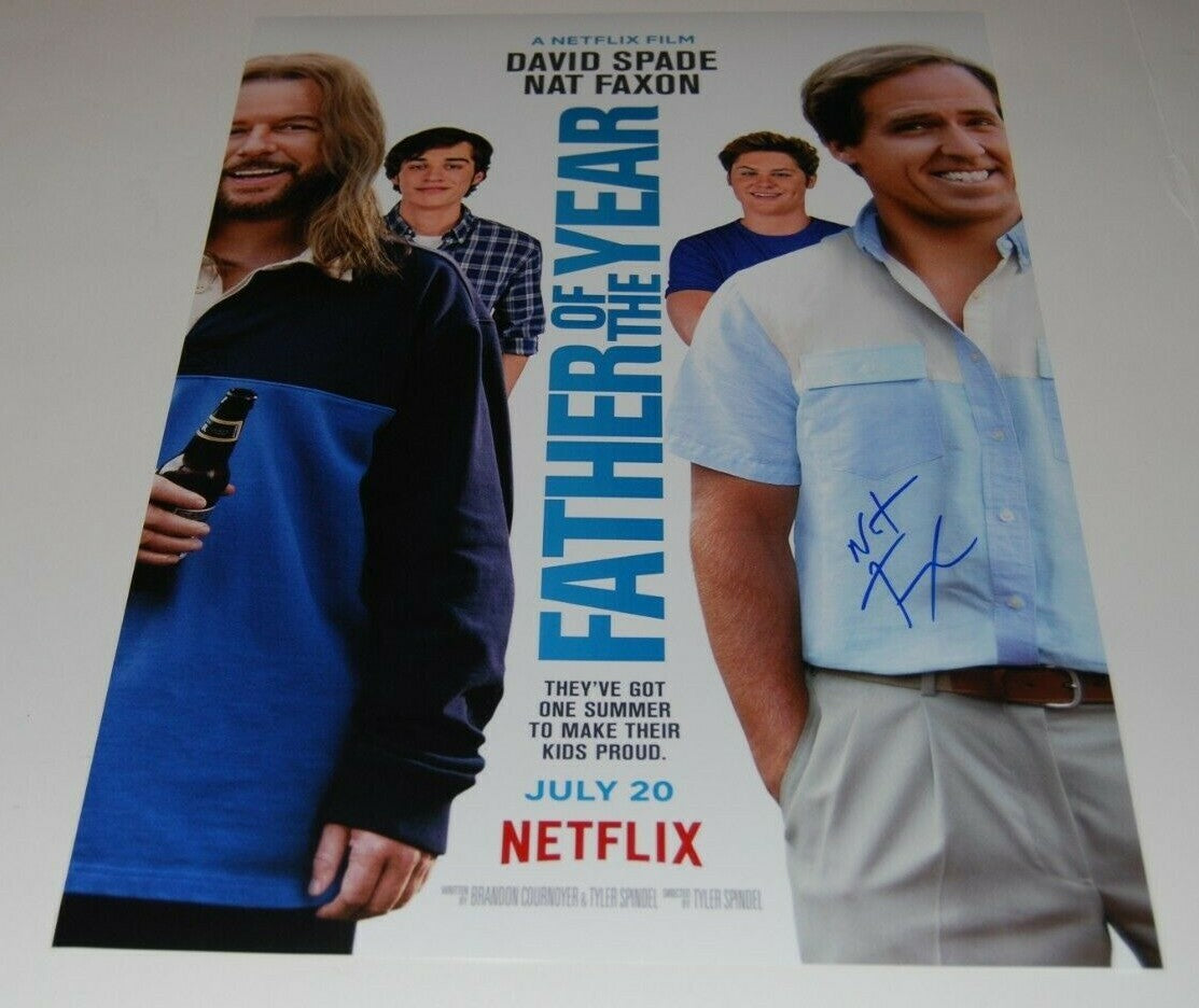 NAT FAXON signed (FATHER OF THE YEAR) 12X18 Movie poster *PROOF* W/COA 