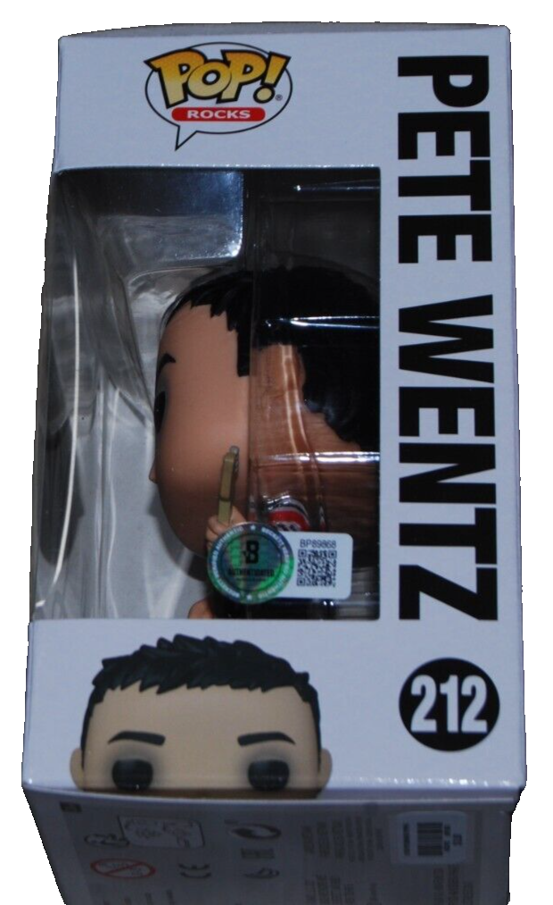 PETE WENTZ signed (FALL OUT BOY) Funko Pop Rocks #212 BECKETT BAS BP89868
