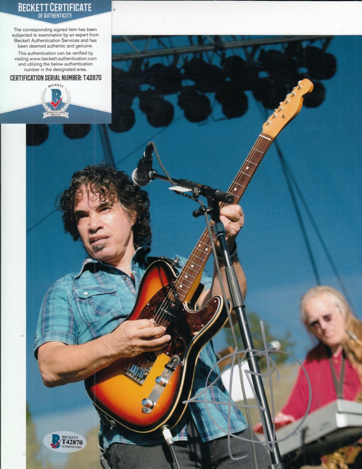 JOHN OATES signed (HALL & OATES) Music Legend 8X10 photo BAS BECKETT T42870