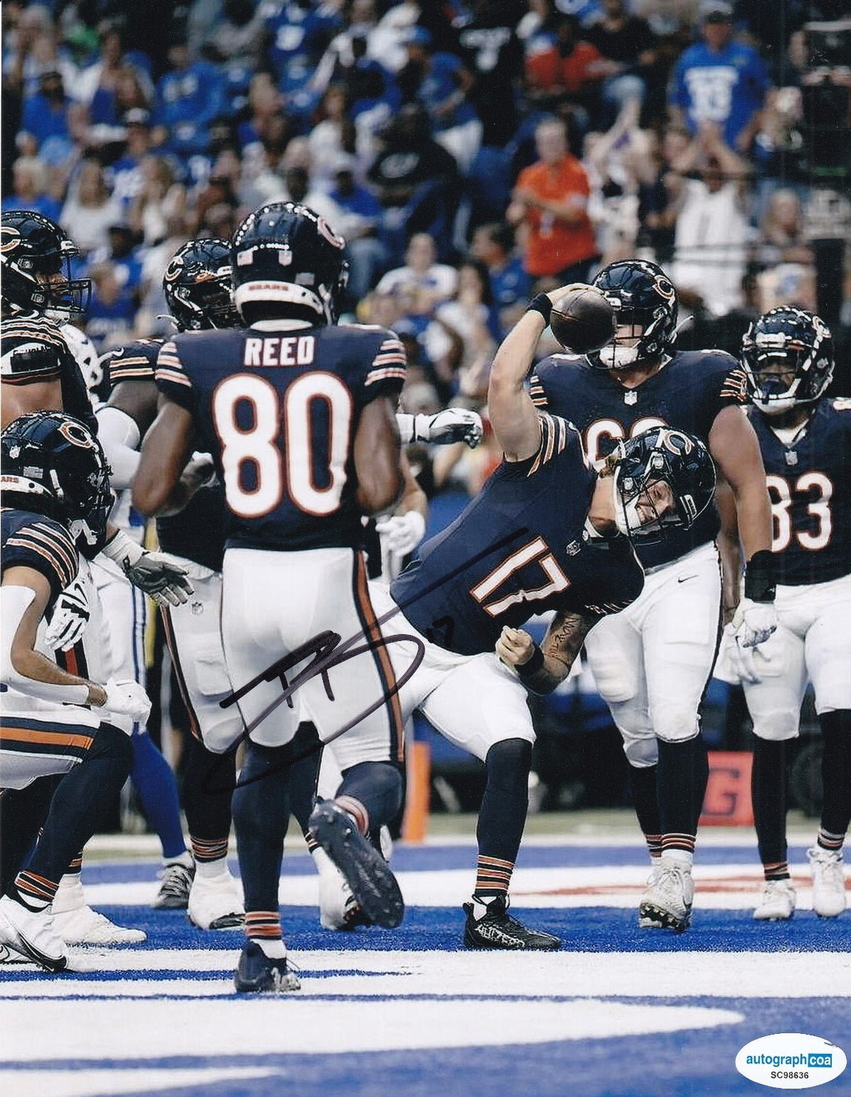 TYSON BADGENT signed (CHICAGO BEARS) autograph football 8X10 photo ACOA SC98636