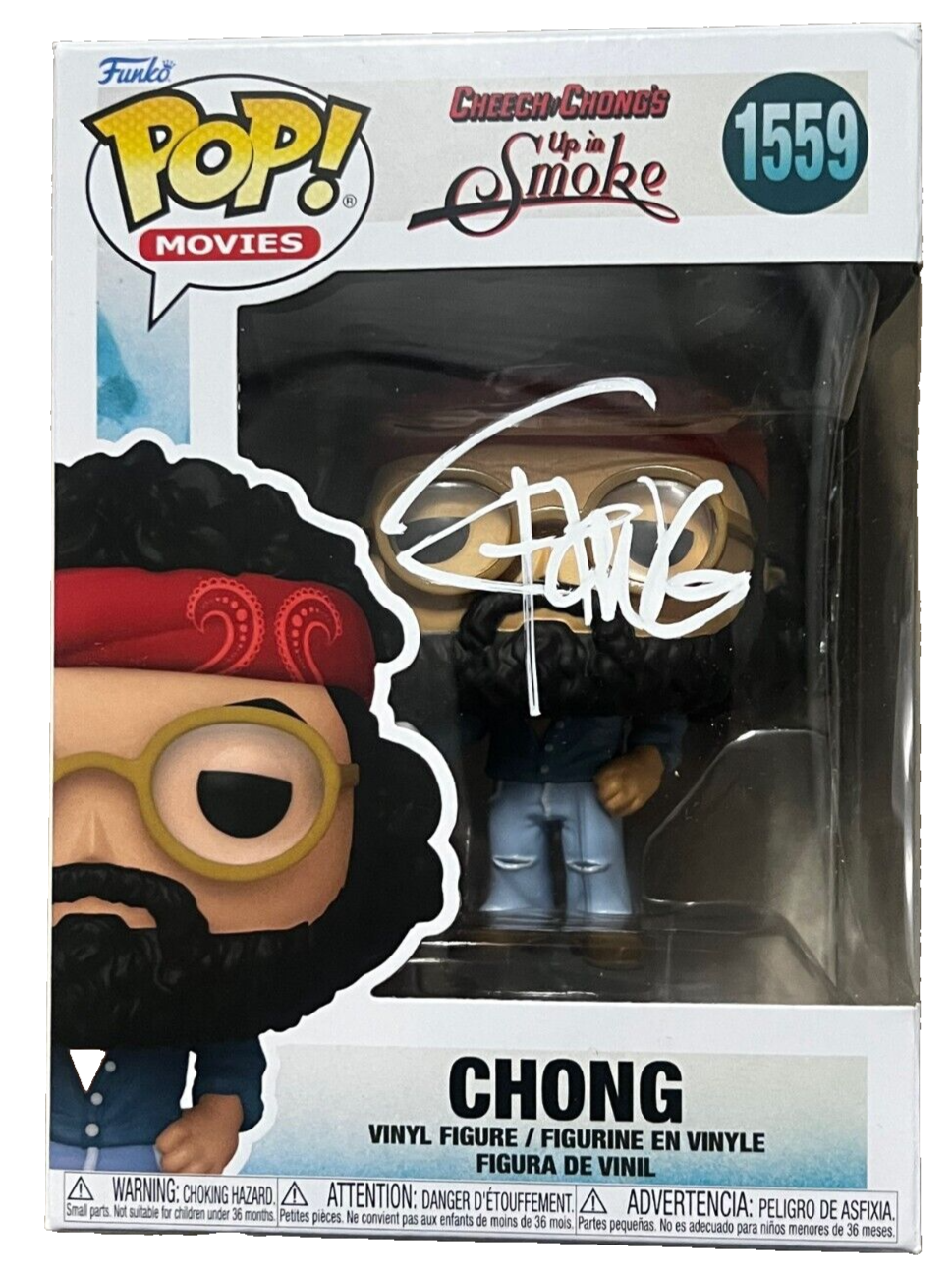 TOMMY CHONG signed  (UP IN SMOKE)  Damaged Funko Movie Pop 1559 BECKETT BP59486