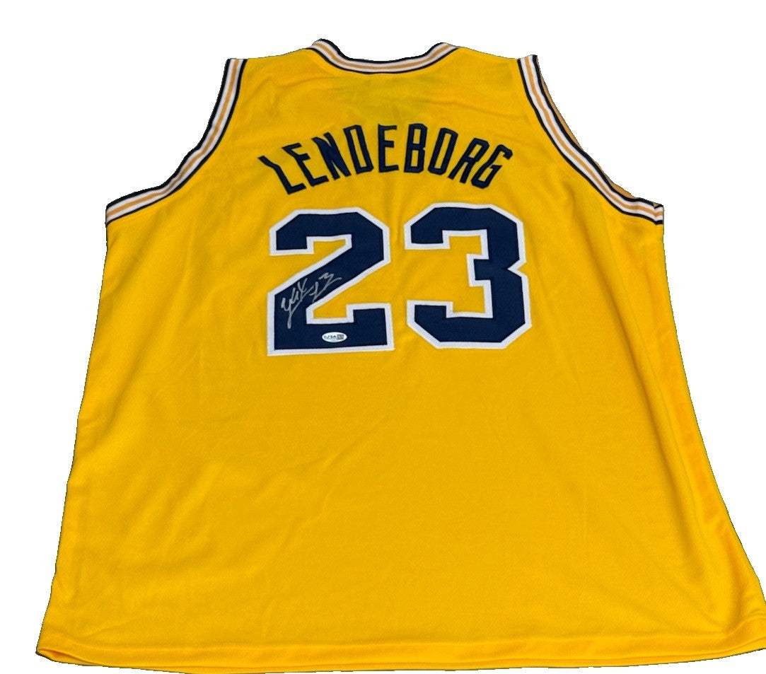 YAXEL LENDEBORG signed (Michigan Wolverines) basketball jersey JSA CR86410