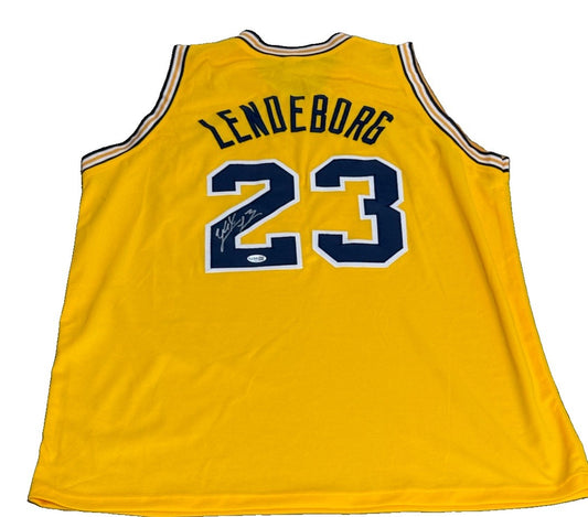 YAXEL LENDEBORG signed (Michigan Wolverines) basketball jersey JSA CR86410