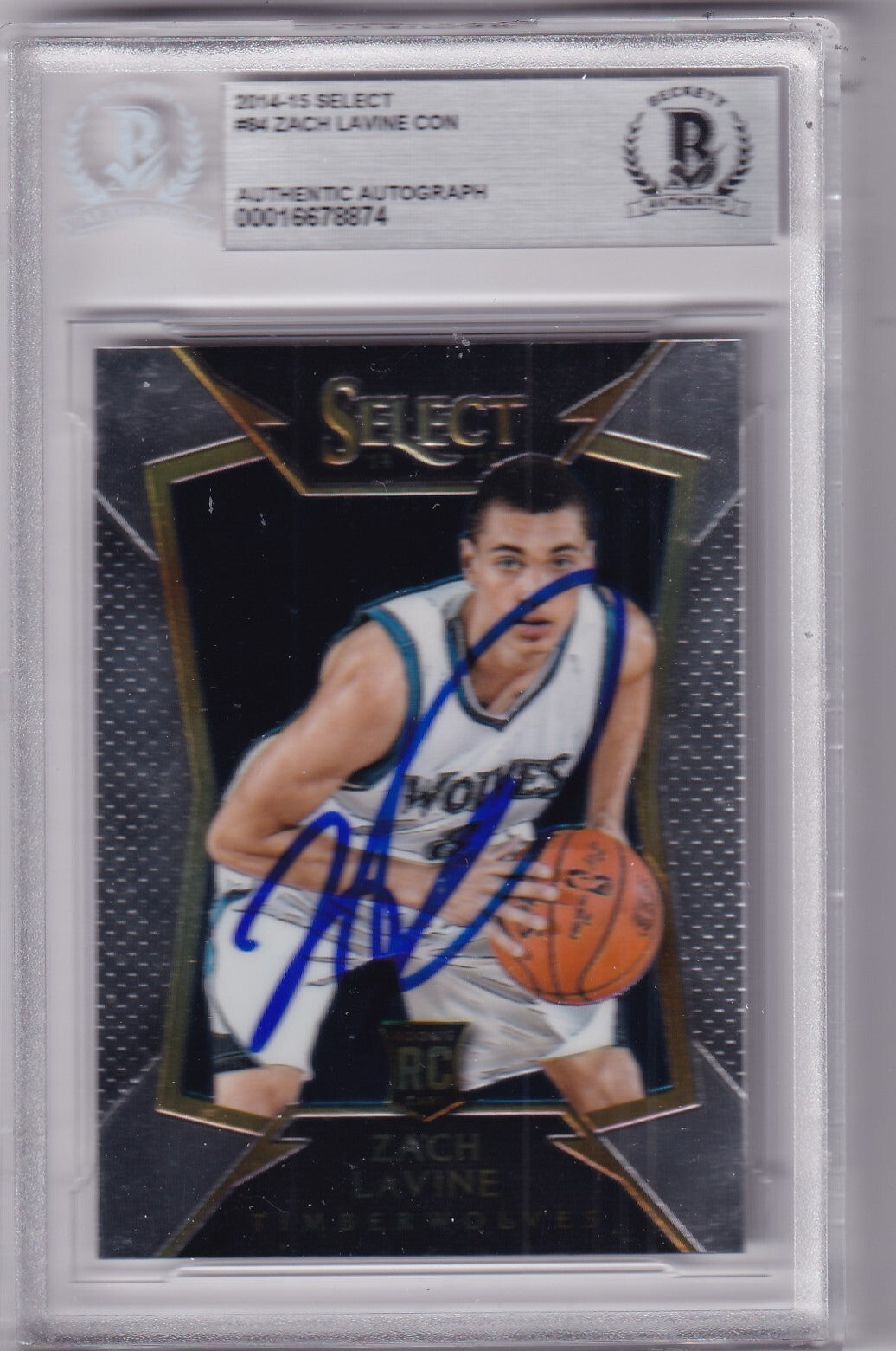 ZACH LAVINE signed (2014-15 SELECT) Rookie BULLS card BECKETT BAS 00016678874