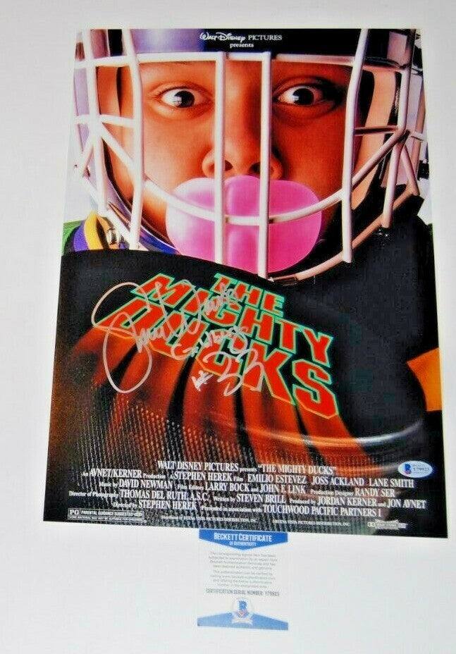 SHAUN WEISS signed (MIGHTY DUCKS) Movie 12X18 photo *Goldberg* BECKETT BAS #1