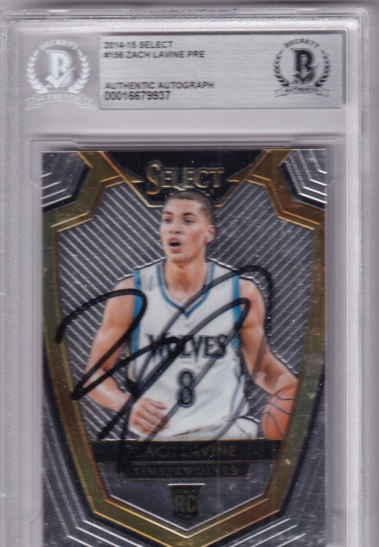 ZACH LAVINE signed (2014-15 SELECT) Rookie BULLS card BECKETT BAS 00016679937