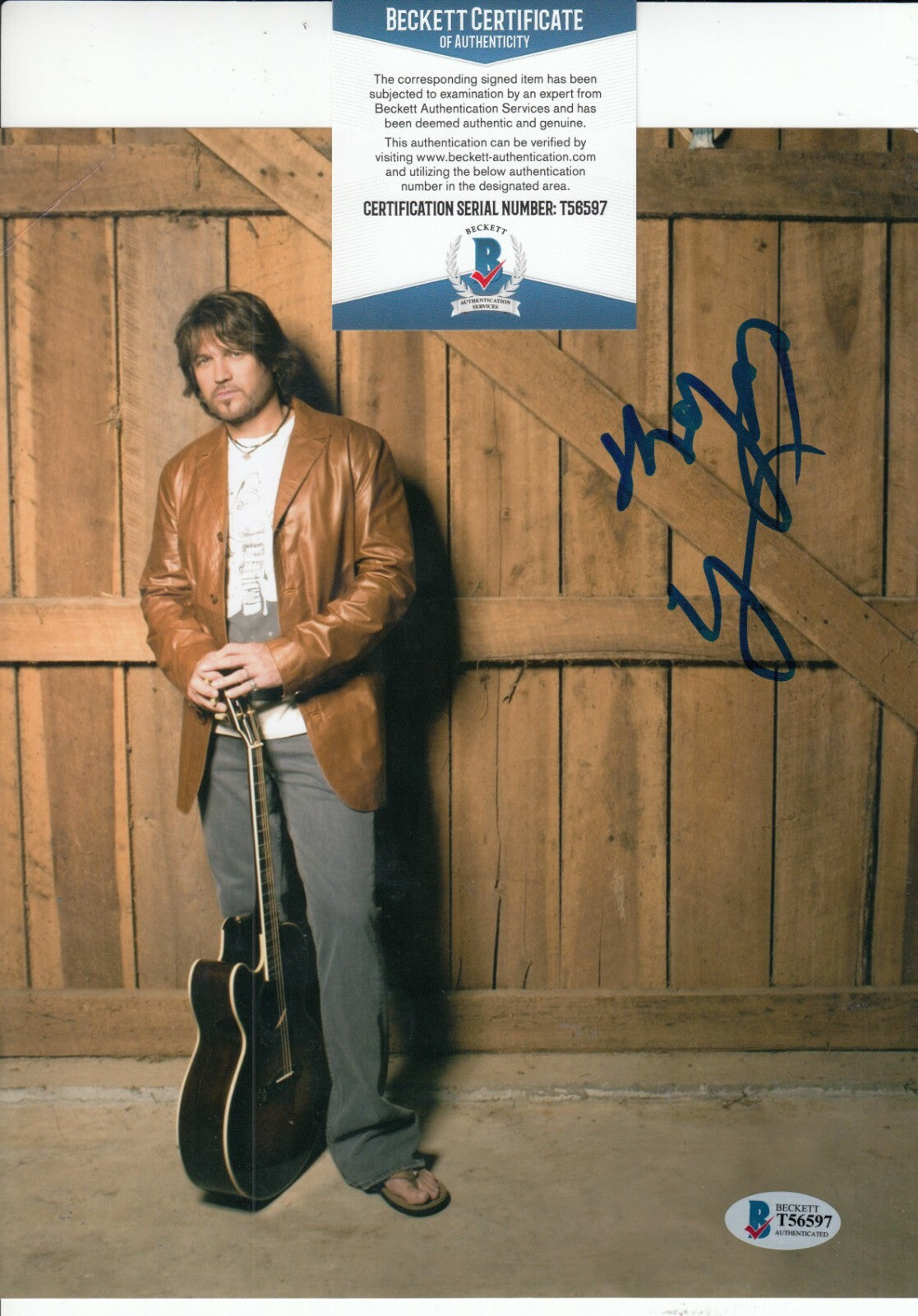 BILLY RAY CYRUS signed (ACHY BREAKY HEART) Music 8X10 photo BECKETT BAS T56597