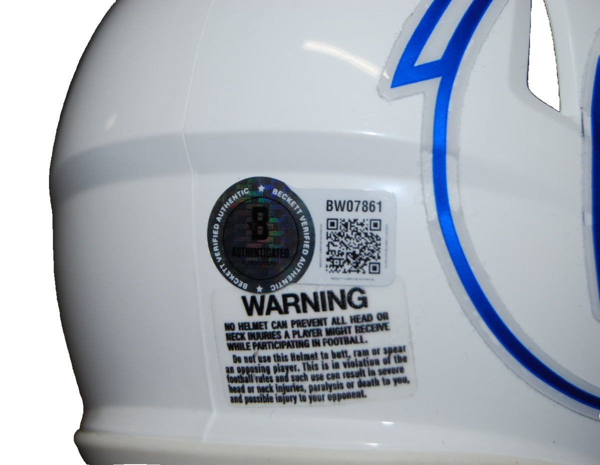 KELLEN MOORE signed (BOISE STATE BRONCOS) mini football helmet BECKETT BW07861