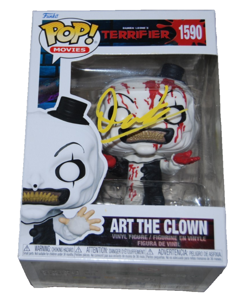 DAMIEN LEON signed (TERRIFIER) Art The Clown #1590 autograph Funko Pop BECKETT