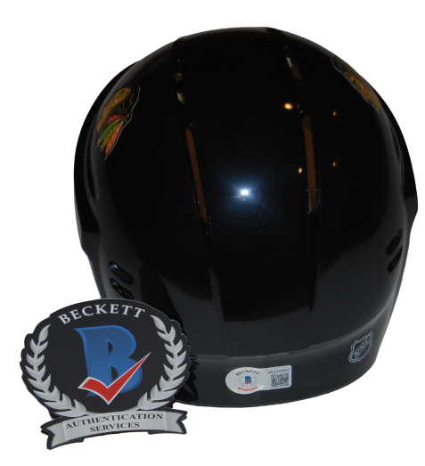 CHRIS CHELIOS signed (CHICAGO BLACKHAWKS) mini hockey helmet BECKETT BAS #3