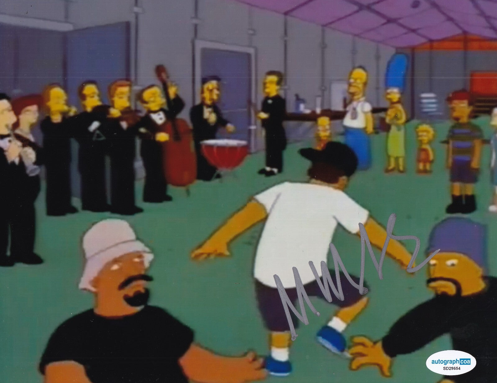 DJ MUGGS signed (CYPRESS HILL) The Simpsons 8x10 photo ACOA SD29654
