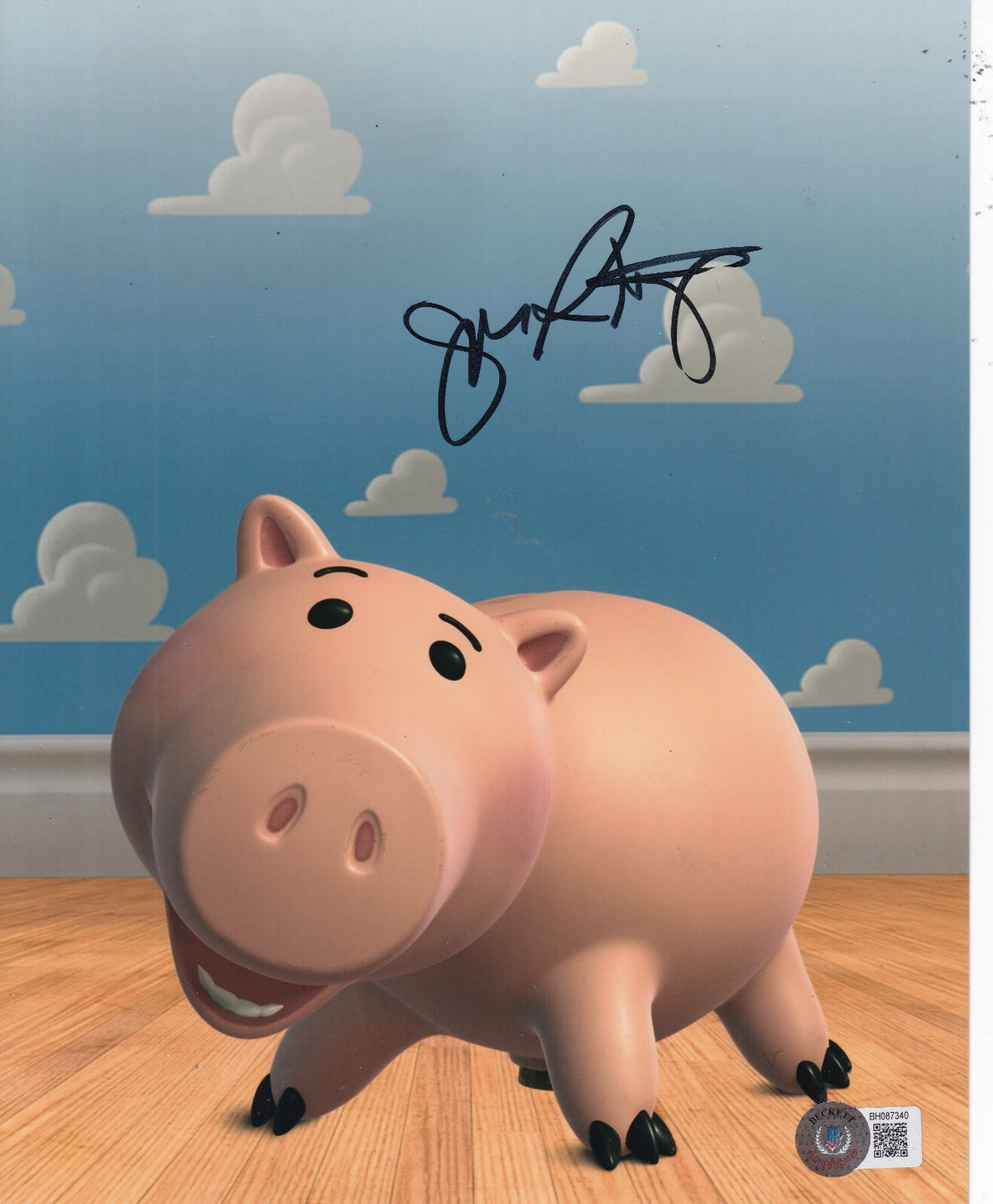 JOHN RATZENBERGER signed (TOY STORY) Movie Hamm 8X10 photo BECKETT BAS BH087340
