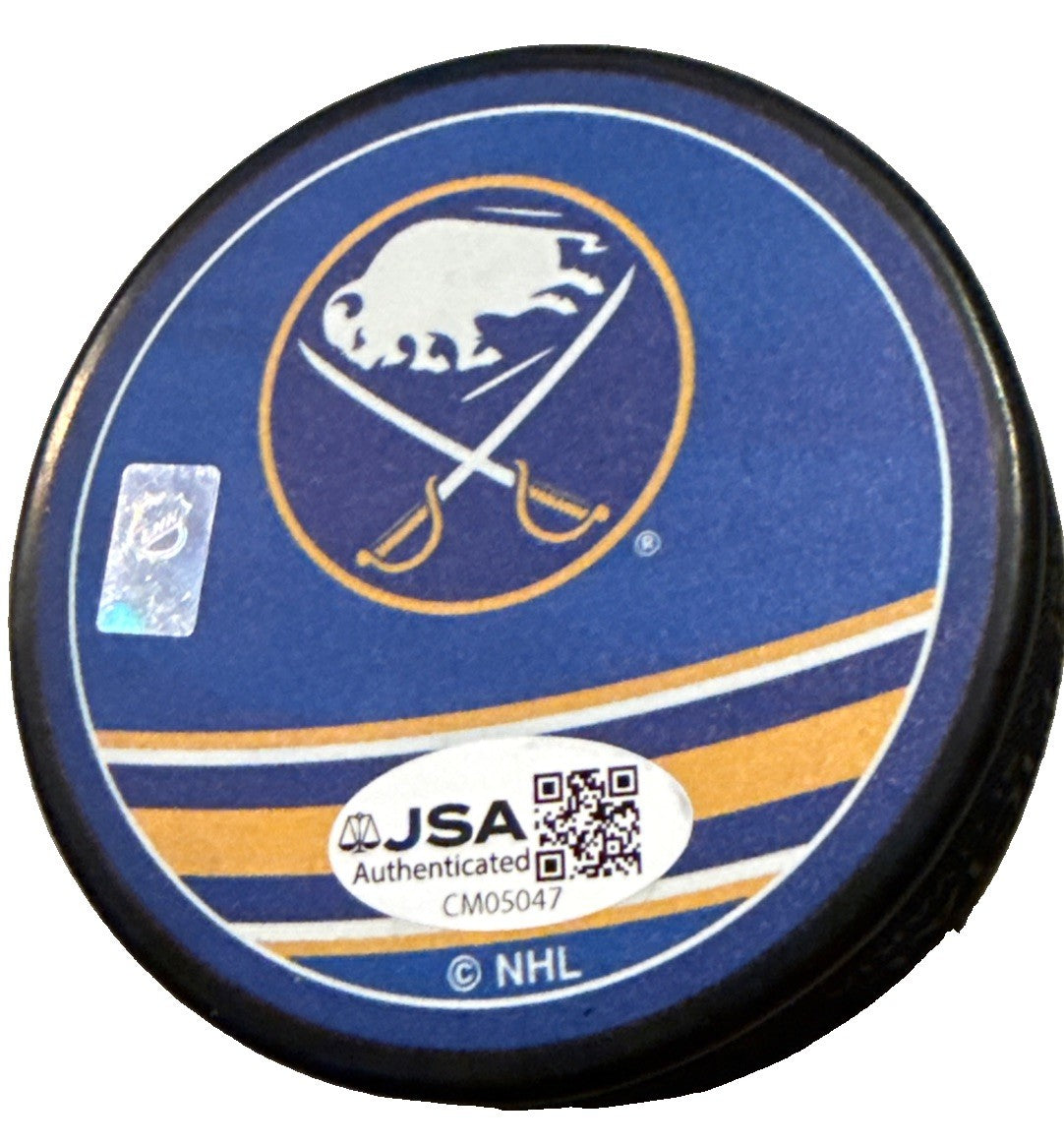 KONSTA HELENIUS signed (BUFFALO SABRES) Retro Hockey puck JSA COA CM05047