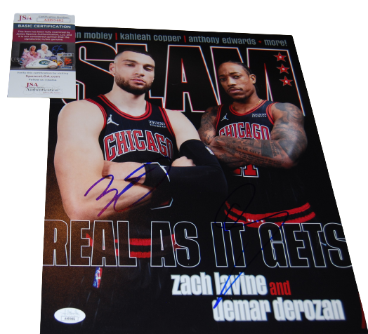 DEMAR DEROZAN & ZACH LAVINE signed (CHICAGO BULLS) 11X14 photo JSA COA AH95482