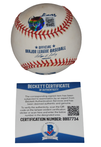 PAT LISTACH signed (MILWAUKEE BREWERS) ROY 1992 OML baseball BECKETT BAS BB97734