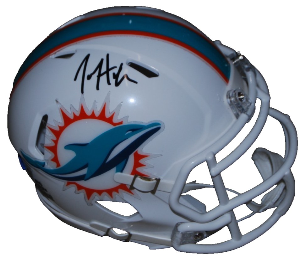 JEFF HAFLEY signed (MIAMI DOLPHINS) mini football helmet BECKETT BAS BW07857