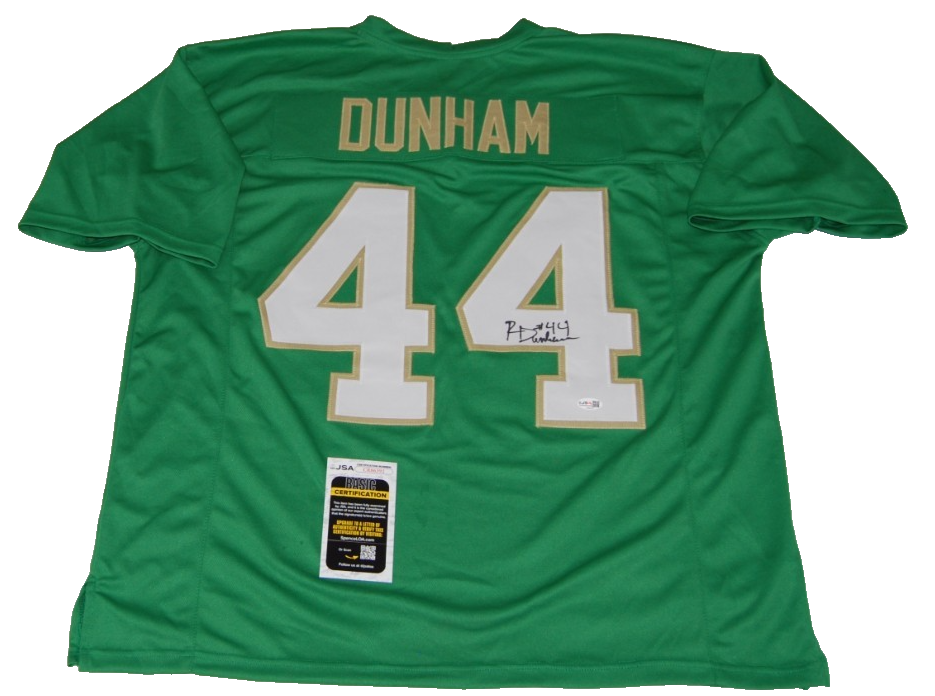 RODNEY DUNHAM signed (NOTRE DAME FIGHTING IRISH) football jersey JSA CR86392