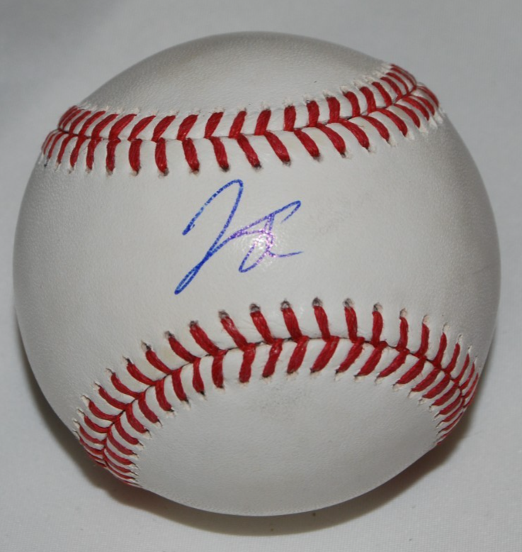 JUSTIN STEELE signed (CHICAGO CUBS) OML Major League baseball BECKETT BW54297