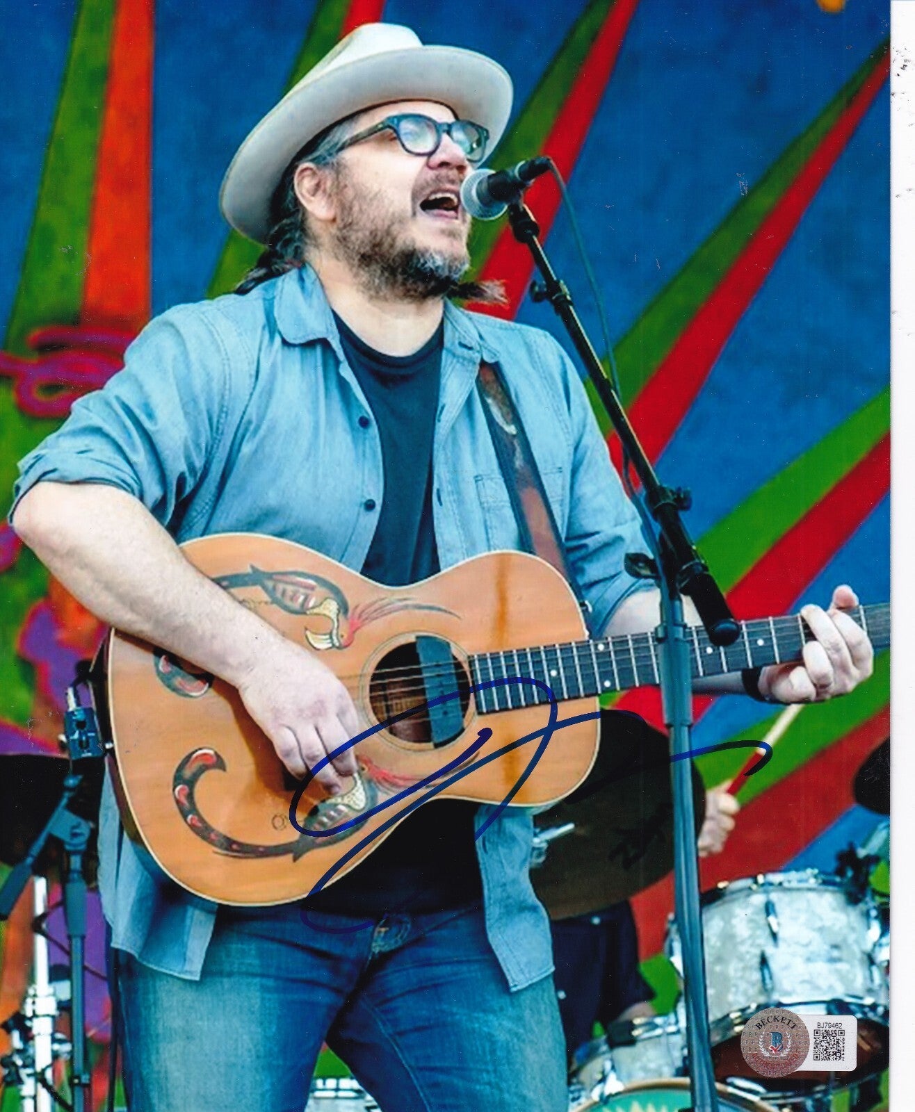 JEFF TWEEDY signed (WILCO) Music singer autograph 8X10 photo BECKETT BAS BJ79462