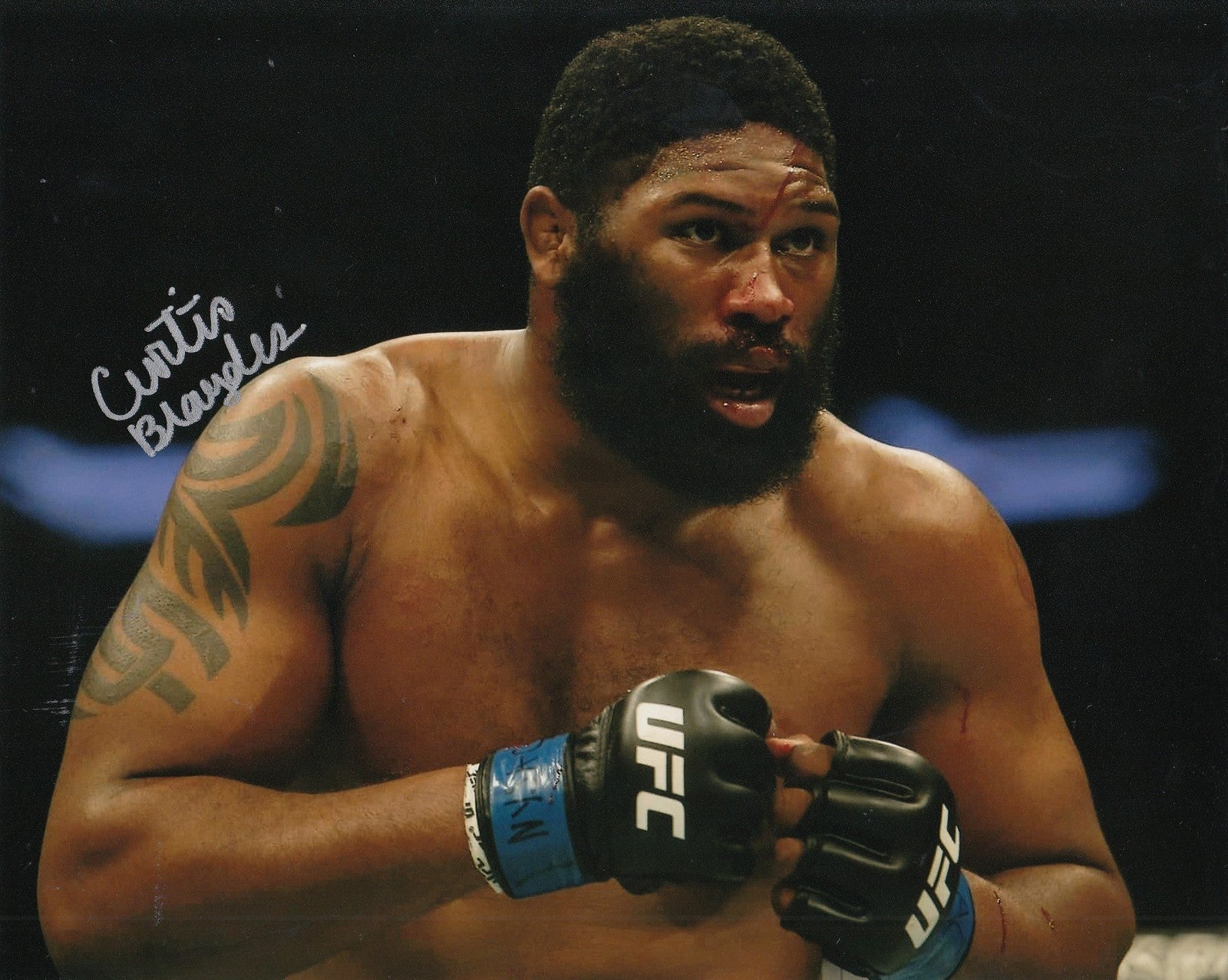 CURTIS "RAZOR" BLAYDES signed (UFC) MMA HEAVYWEIGHT FIGHTING 8X10 photo W/COA #1
