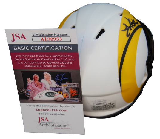 KURT WARNER signed (ST LOUIS RAMS) Lunar mini football helmet JSA COA AL90953