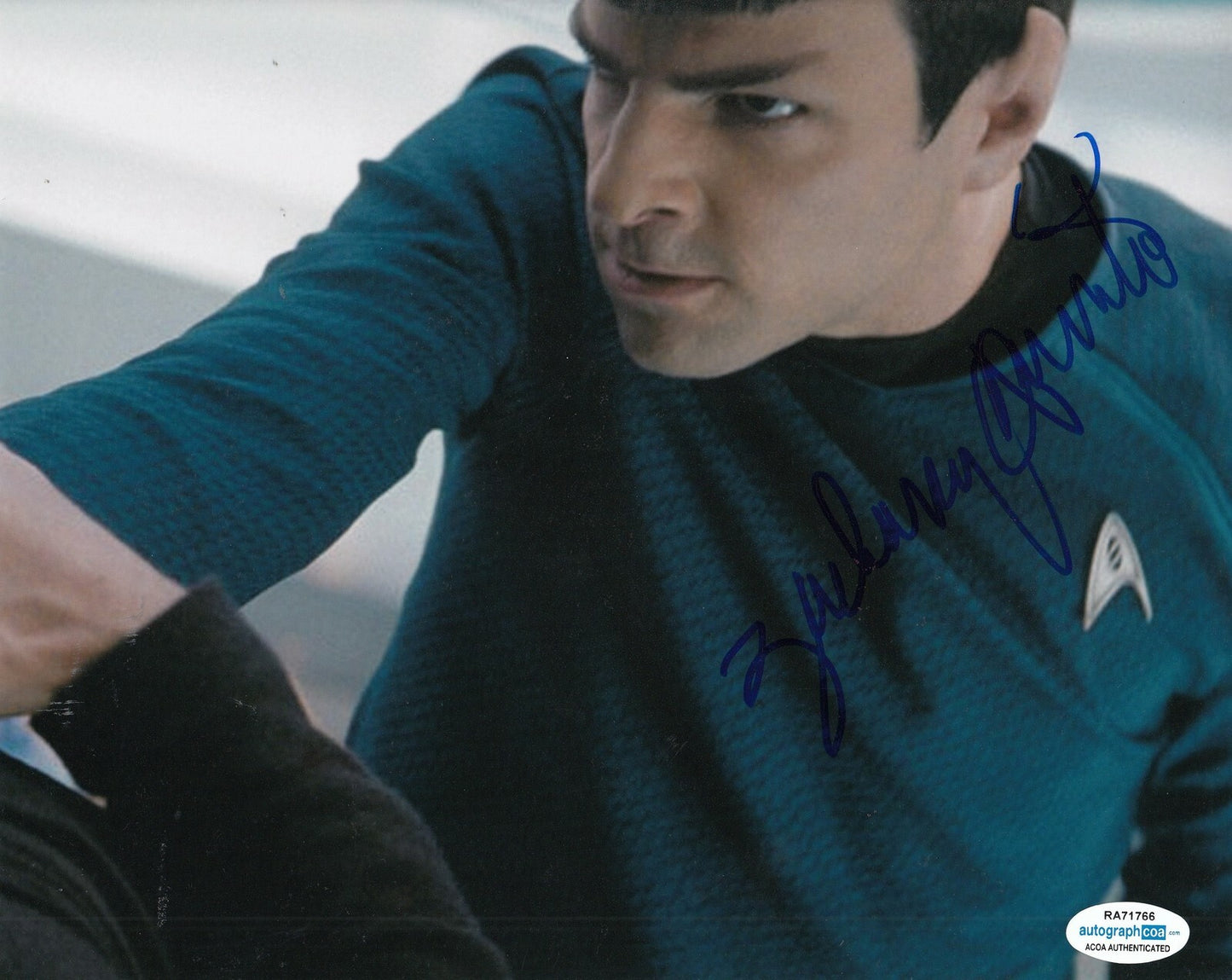 ZACHARY QUINTO signed (STAR TREK) Movie 8X10 *Commander Spock* photo ACOA #3