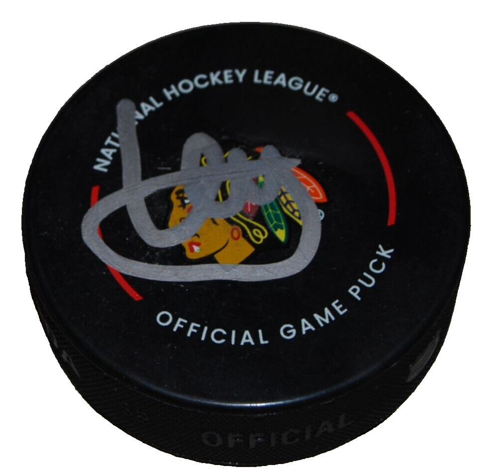 ARTYOM LEVSHUNOV signed (CHICAGO BLACKHAWKS) official game puck PSA/DNA AQ25936