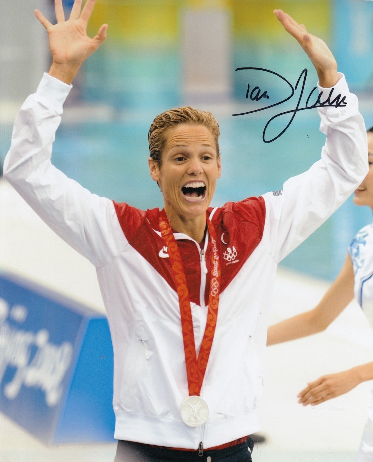 DARA TORRES signed (USA SWIMMING) 8X10 *OLYMPICS* GOLD MEDAL photo W/COA #2