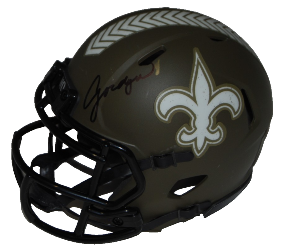 JORDYN TYSON signed (NEW ORLEANS SAINTS) STS mini football helmet JSA CR86253