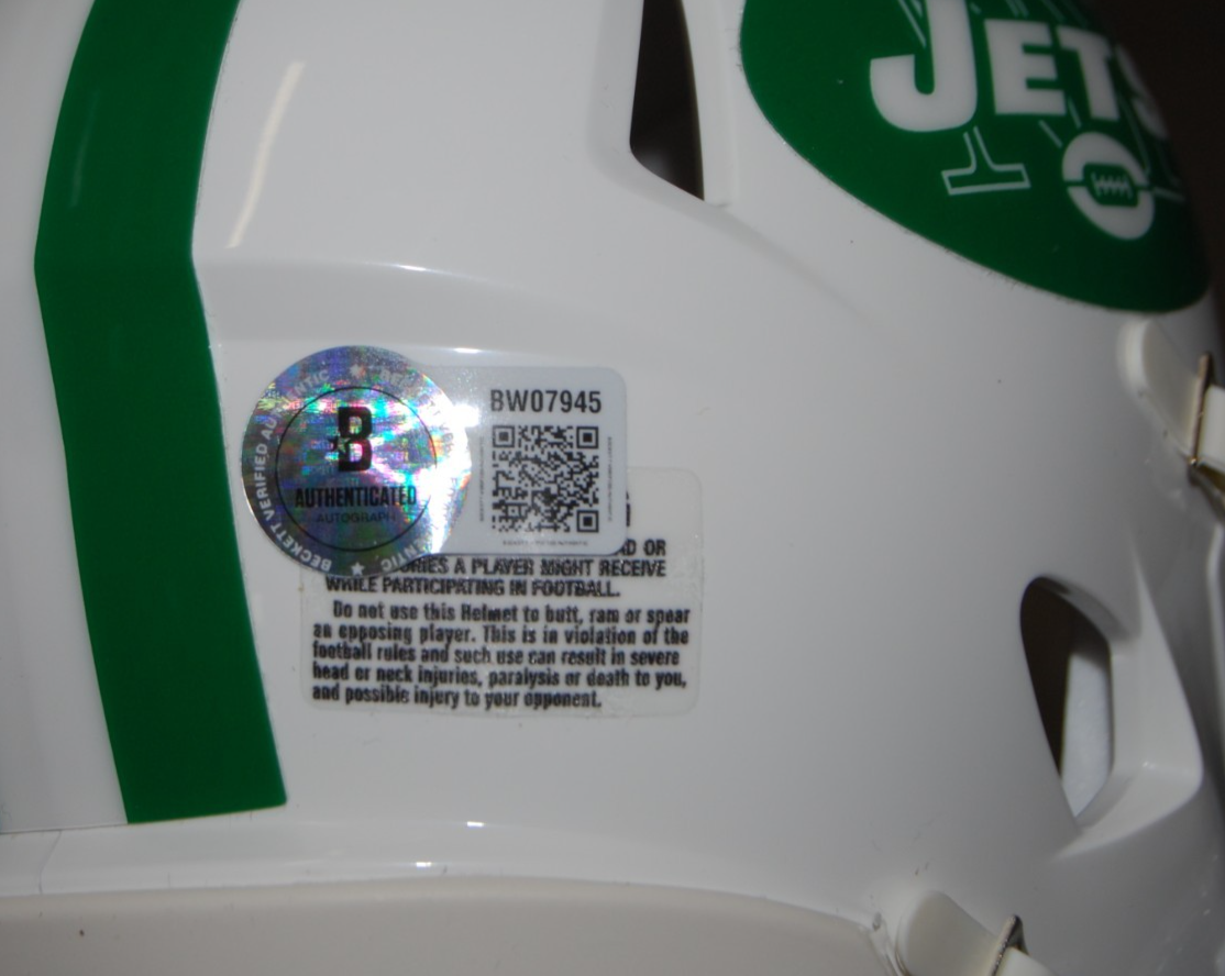 AARON GLENN signed (NEW YORK JETS) mini football helmet BECKETT BAS BW07945