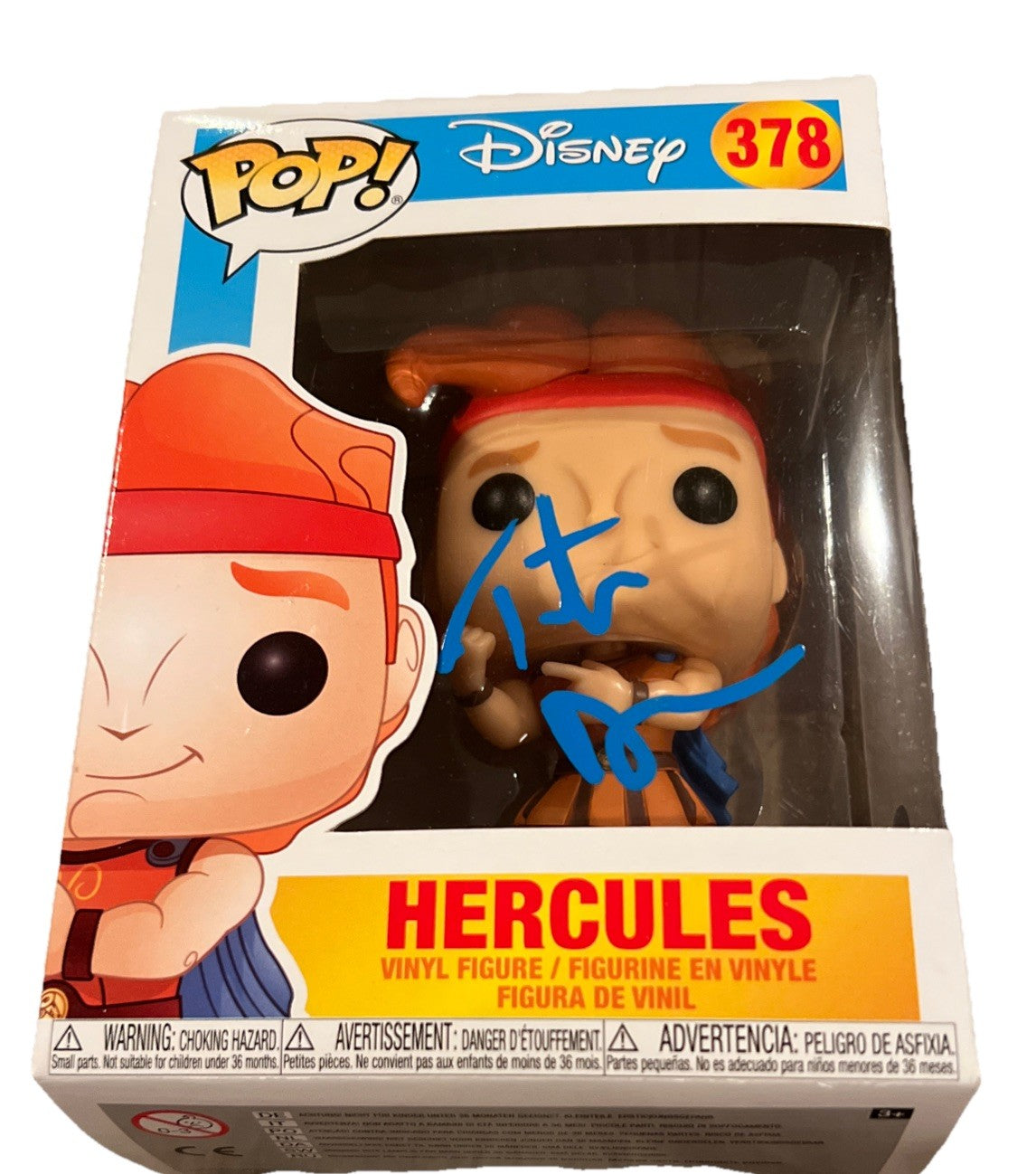 TATE DONOVAN signed (Disney) Hercules Funko Pop #378 Beckett BAS BT781578