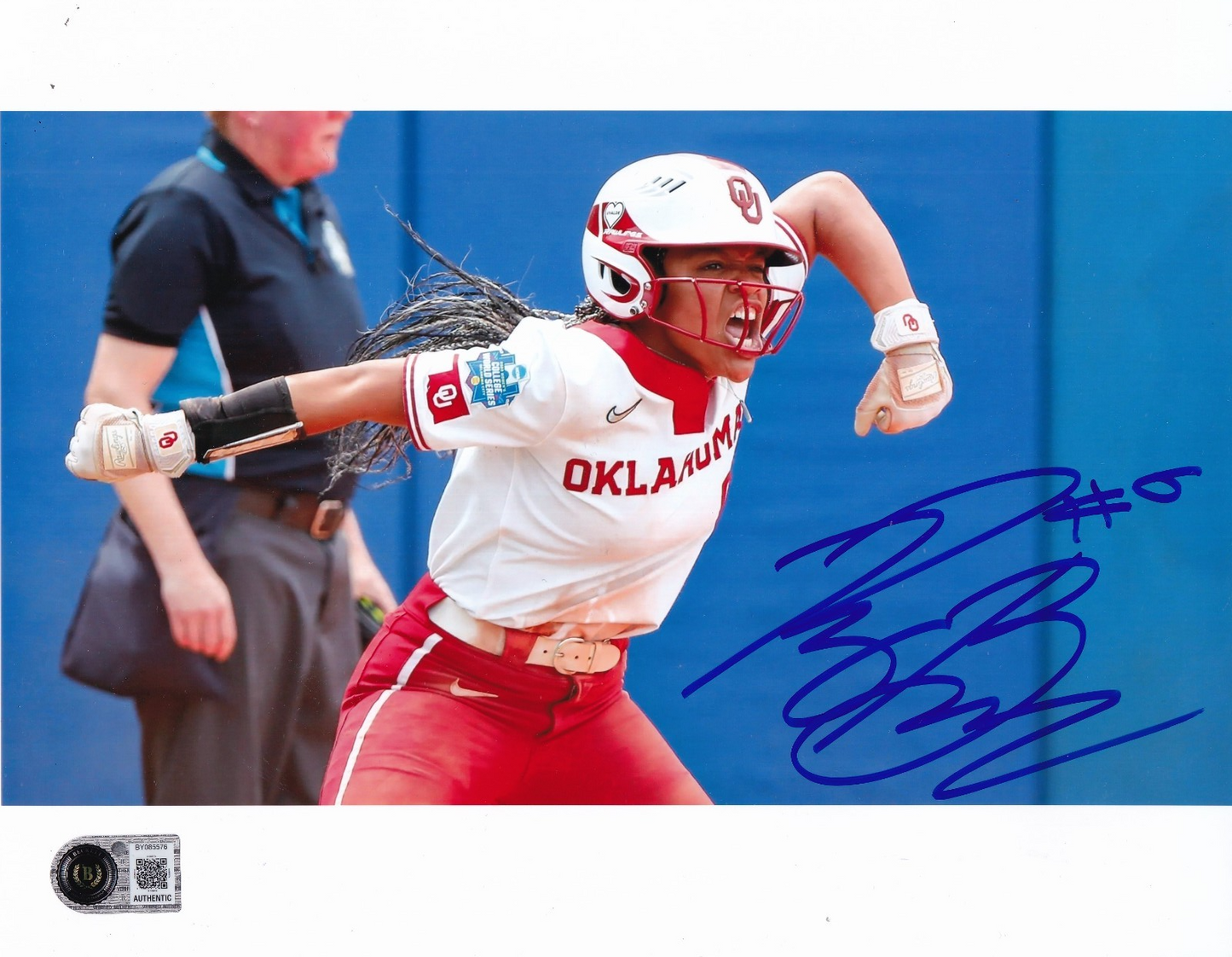 RYLIE BOONE signed (OKLAHOMA SOONERS) softball 8X10 photo BECKETT BAS BY085576