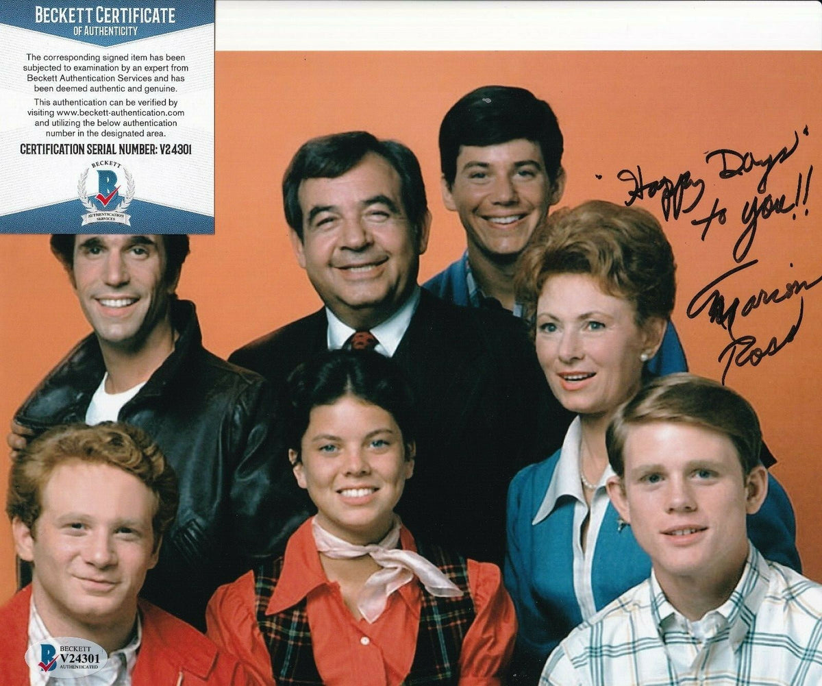 MARION ROSS signed (HAPPY DAYS) Mrs C Actress 8X10 photo BECKETT BAS V24301