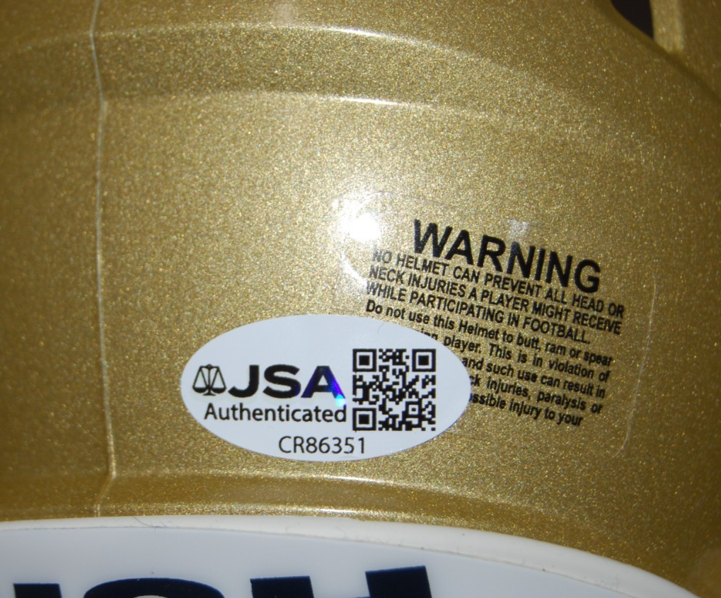 NOLAN JAMES JR signed (NOTRE DAME FIGHTING IRISH) mini helmet JSA COA CR86351