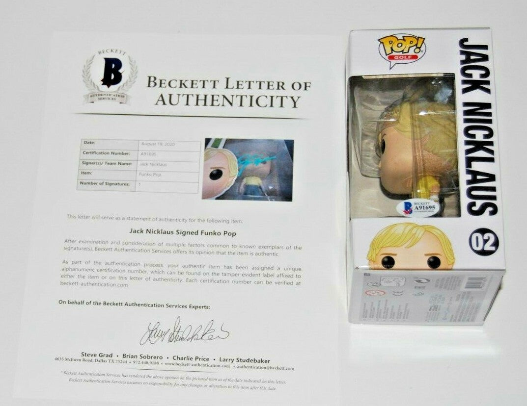 JACK NICKLAUS signed (FUNKO POP) Golden Bear PGA *AUGUSTA* BECKETT BAS 