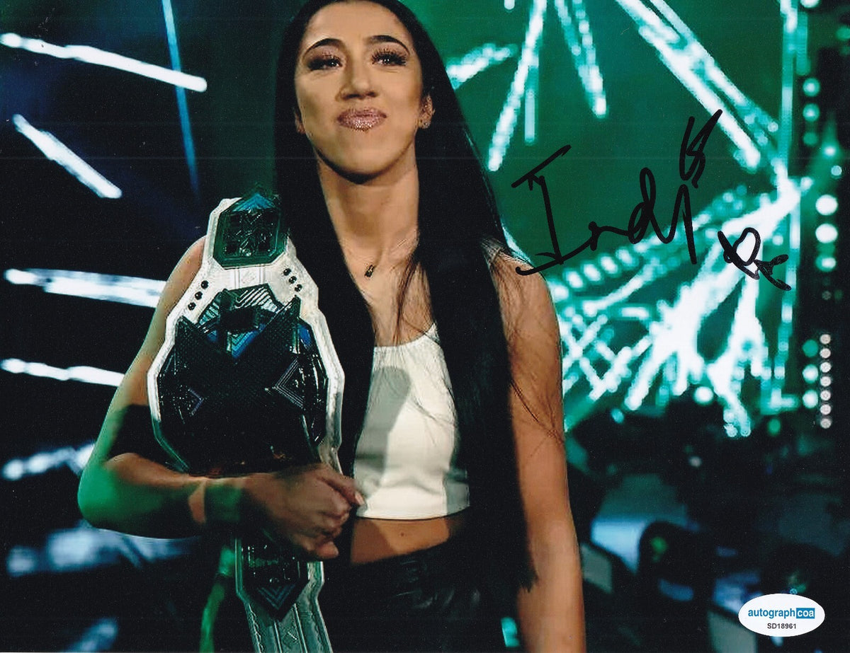 INDI HARTWELL signed (WWE) WRESTLING DIVA Smackdown NXT 8X10 photo ACOA SD18961